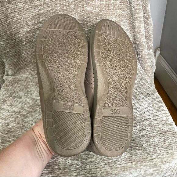 SAS Free Time Shoes Womens 9M Beige Leather Tripad Comfort Lace Up Walk Work - Picture 5 of 8